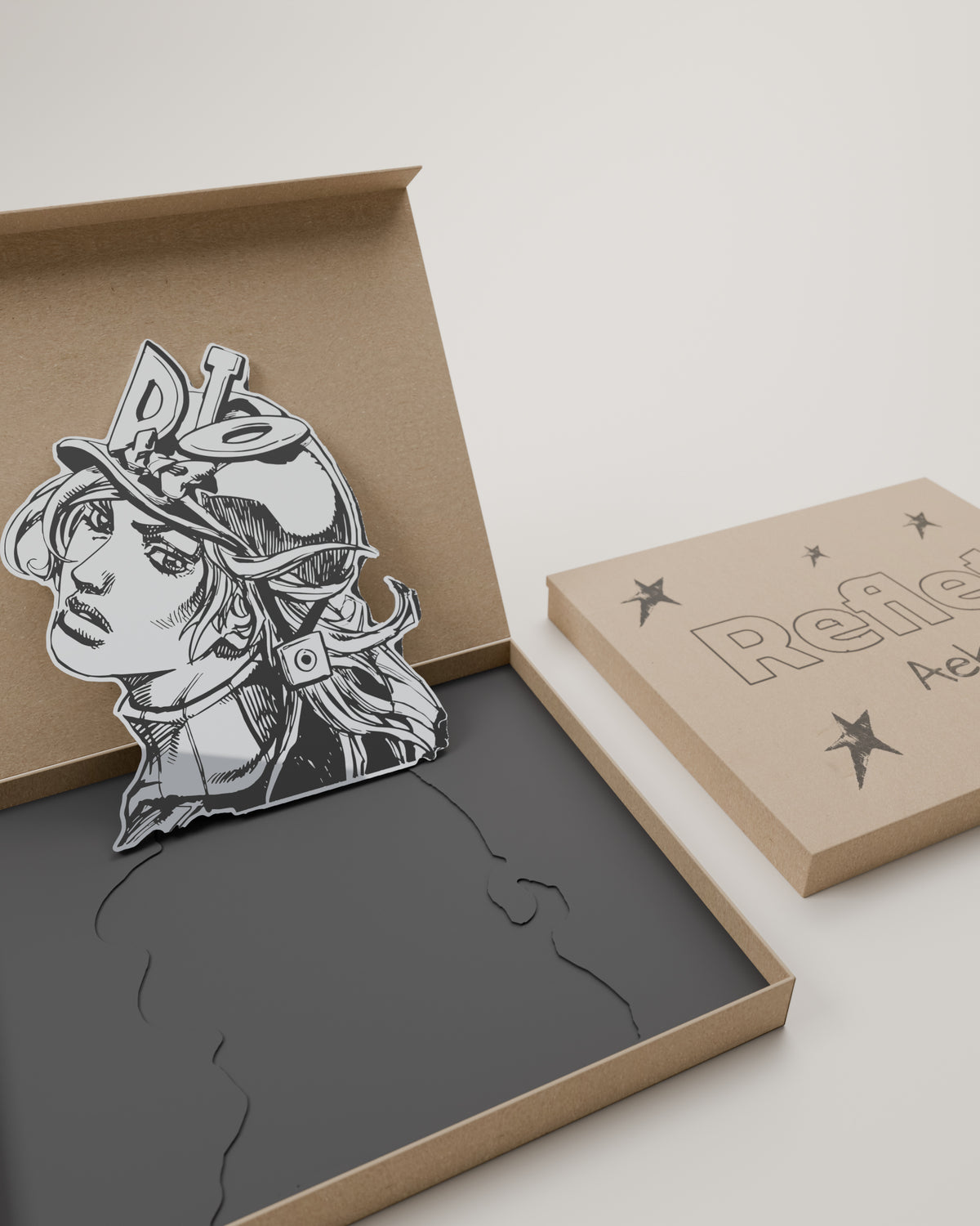 Miroir Diego Brando gravé — boîte Reflet, emballage