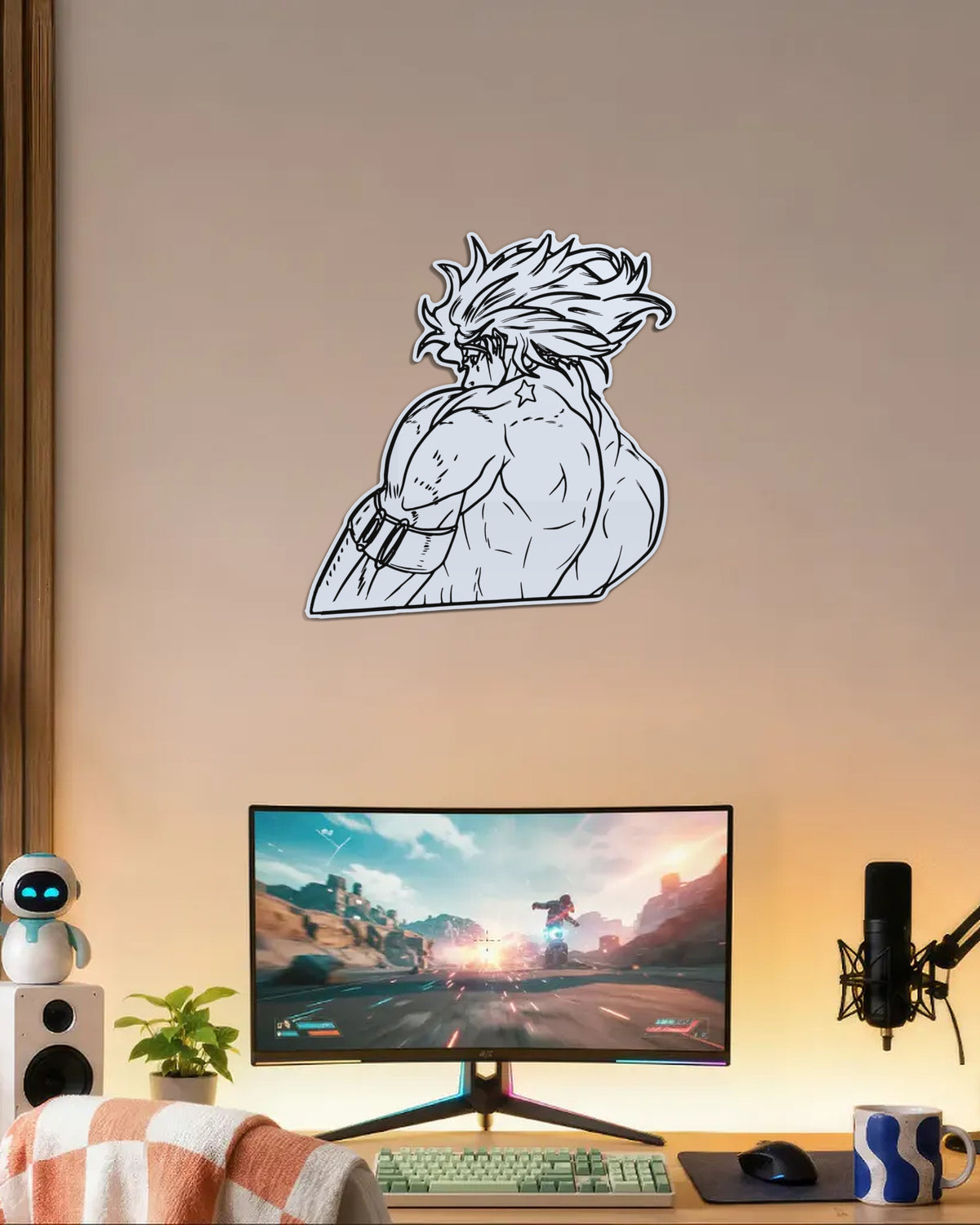 Miroir Dio gravé, au mur — bureau gamer