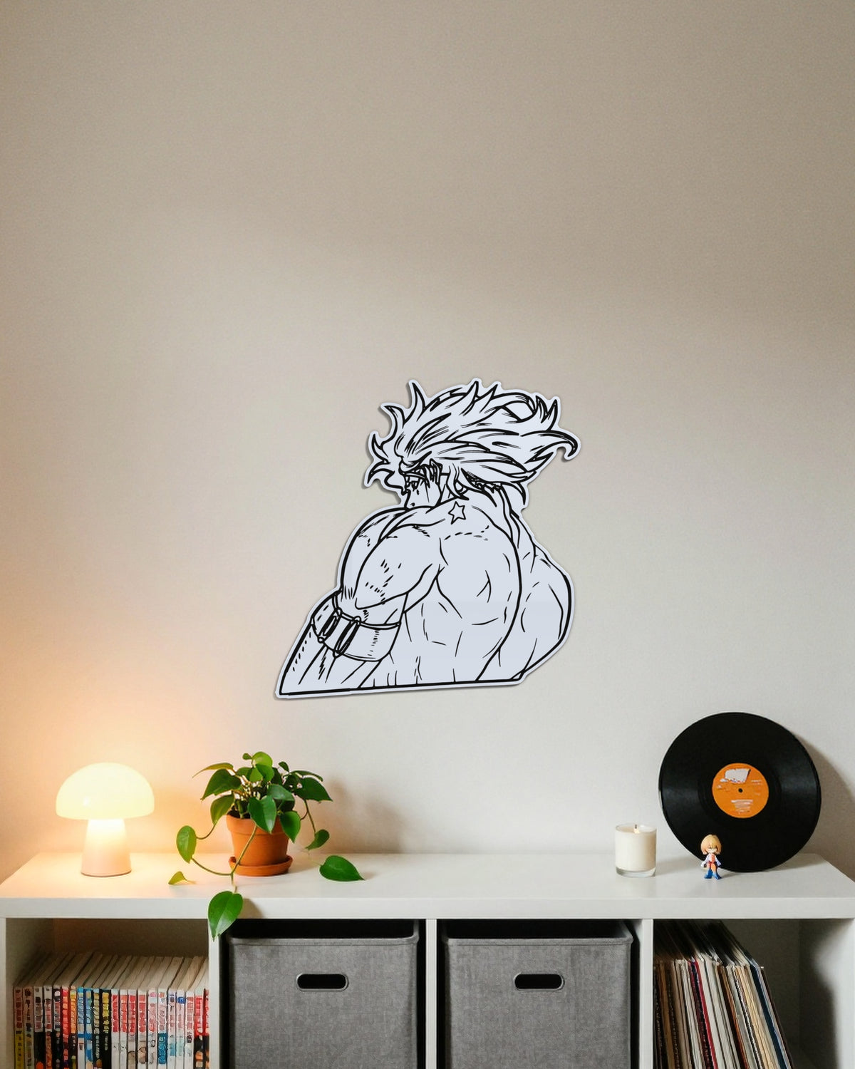 Miroir Dio gravé, au mur — meuble à vinyles