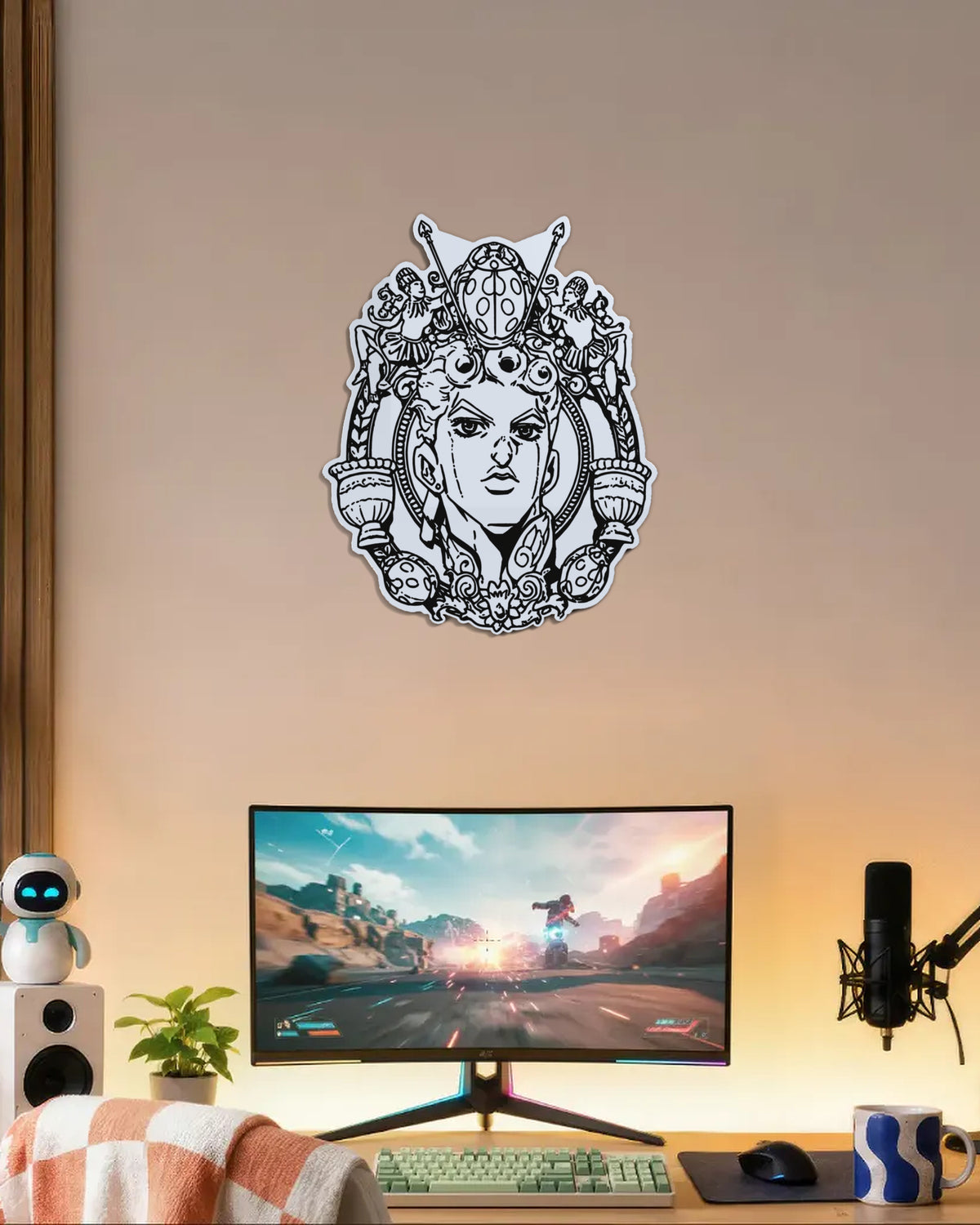 Miroir Giorno gravé, au mur — bureau gamer