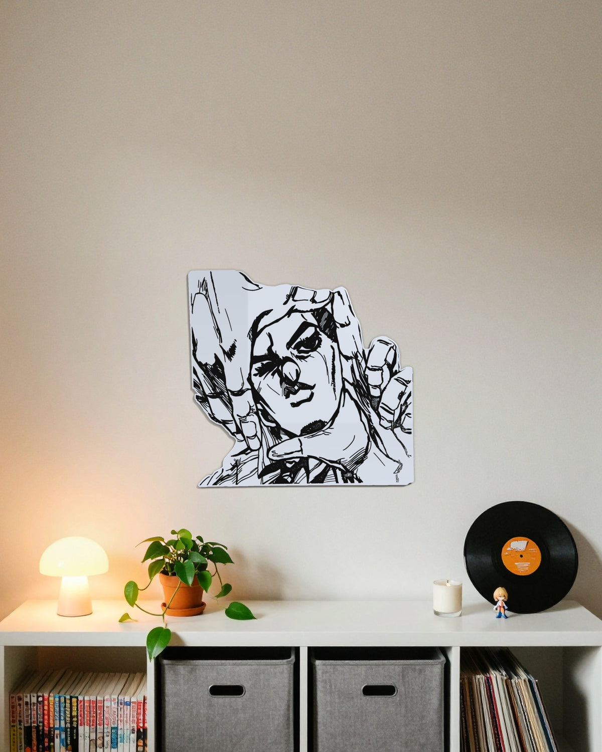 Miroir Kira gravé, au mur — meuble à vinyles